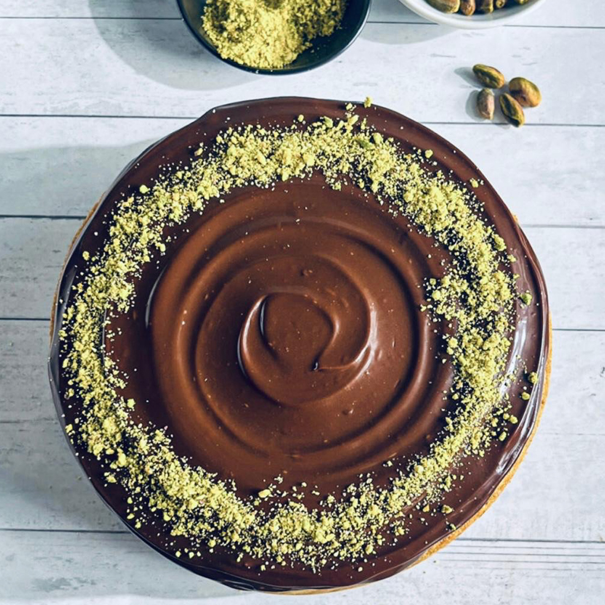 Dubai Chocolate Cake with Pistachio
